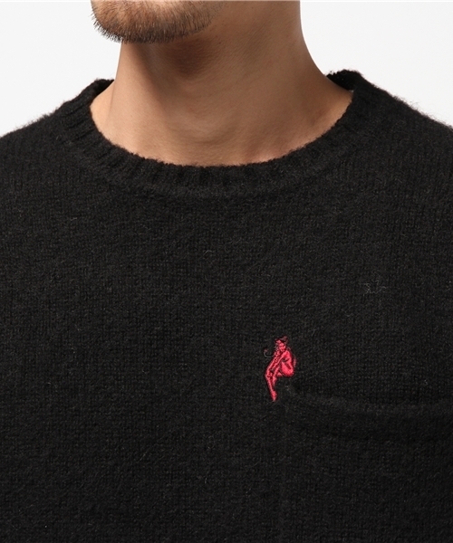 HYSTERIC GLAMOUR（ヒステリックグラマー）の「DEVIL WOMAN刺繍 プルオーバー（ニット/セーター・メンズ・ネイビー/トップグレー/ブラック・SMALL/MEDIUM/LARGE）」の10枚目の写真
