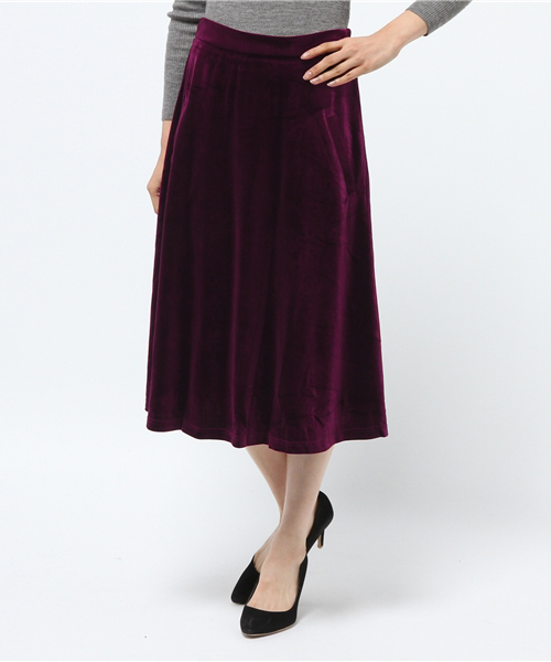 Re:EDIT（リエディ）の「[リエディ]ベロアフレアスカート/ボトムス