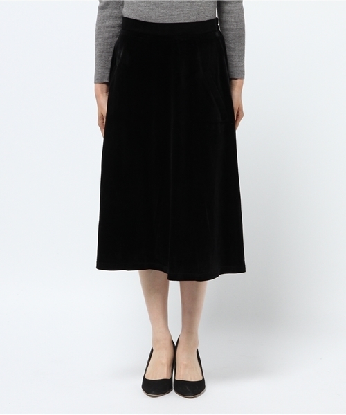 Re:EDIT（リエディ）の「[リエディ]ベロアフレアスカート/ボトムス