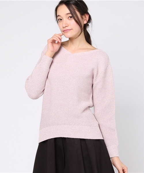 22 OCTOBRE（ヴァンドゥ－オクトーブル）の「カプリツイストニット（ニット/セーター・レディース・ピンク/イエロー/ネイビー/グレー・2）」の4枚目の写真