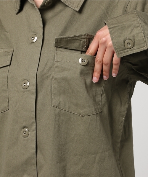 PUNYUS（プニュズ）の「ミリタリーシャツワンピース（シャツワンピース・レディース・その他1/カーキ・3/1/4/2）」の3枚目の写真