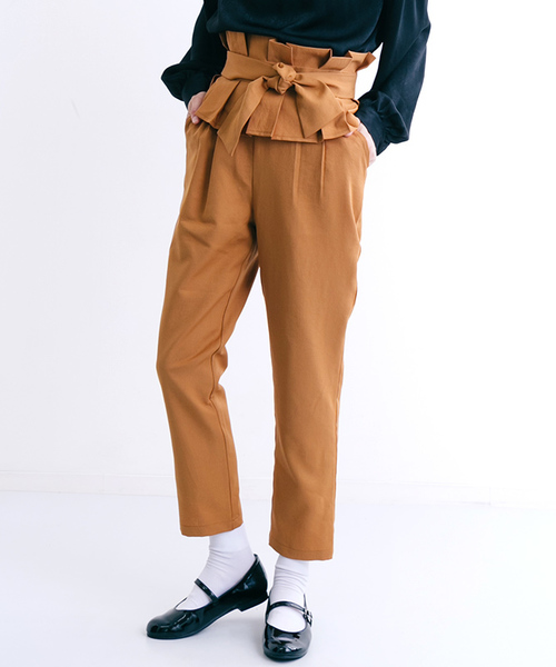 merlot plus（メルロープリュス）の「サッシュベルト付きテーパードパンツ1024（その他パンツ・レディース・ブラック/レッド/イエロー・FREE）」の22枚目の写真