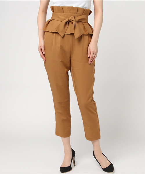 merlot plus（メルロープリュス）の「サッシュベルト付きテーパードパンツ1024（その他パンツ・レディース・ブラック/レッド/イエロー・FREE）」の10枚目の写真