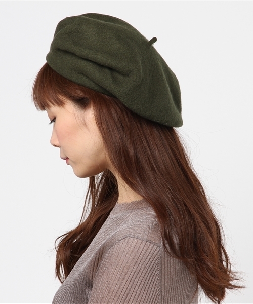 VIBGYOR Women（ヴィブジョー　ウィメン）の「カラフルウールベレー帽（ハンチング/ベレー帽・レディース・ホワイト/チャコールグレー/ライトグレー/ブラック/ダークブラウン/ネイビー/ブラウン/グレー/レッド/オリーブ/ブルー/マスタード/ワインレッド/アイボリー・FREE）」の15枚目の写真