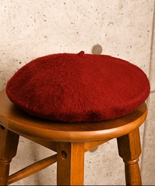 VIBGYOR Women（ヴィブジョー　ウィメン）の「カラフルウールベレー帽（ハンチング/ベレー帽・レディース・ホワイト/チャコールグレー/ライトグレー/ブラック/ダークブラウン/ネイビー/ブラウン/グレー/レッド/オリーブ/ブルー/マスタード/ワインレッド/アイボリー・FREE）」の14枚目の写真