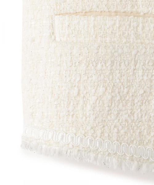 green label relaxing（グリーンレーベルリラクシング）の「ラメツイードノーカラージャケット ◆（スーツジャケット・キッズ・ホワイト/ネイビー・125/115/135）」の18枚目の写真