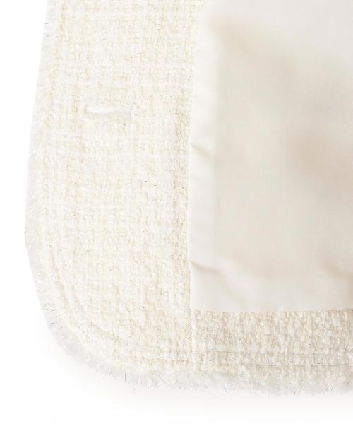 green label relaxing（グリーンレーベルリラクシング）の「ラメツイードノーカラージャケット ◆（スーツジャケット・キッズ・ホワイト/ネイビー・125/115/135）」の11枚目の写真