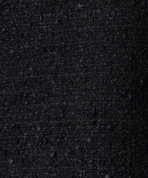 green label relaxing（グリーンレーベルリラクシング）の「ラメツイードノーカラージャケット ◆（スーツジャケット・キッズ・ホワイト/ネイビー・125/115/135）」の4枚目の写真