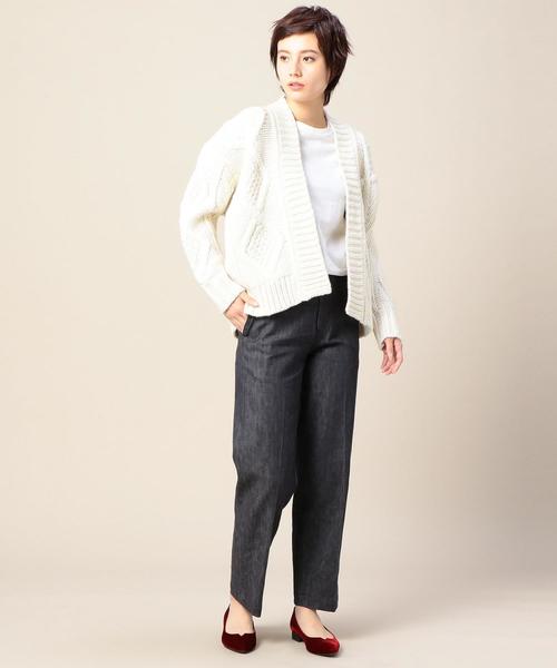 BEAUTY&YOUTH UNITED ARROWS（ビューティーアンドユースユナイテッドアローズ）の「BY ウールローゲージケーブルカーディガン（カーディガン/ボレロ・レディース・オフホワイト/ライトグレー・FREE）」の15枚目の写真