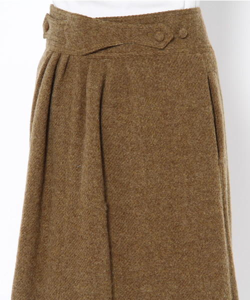 BEAMS BOY（ビームスボーイ）の「□BEAMS BOY / バックアジャスト ツイードスカート（スカート・レディース・ベージュ/グリーン・0/1）」の6枚目の写真