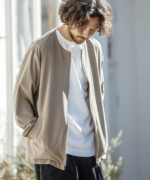 ANGENEHM（アンゲネーム）の「mj5328-No Collar Zip Up Shirts Blouson