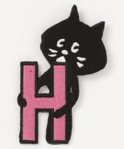 にゃー（ニャー）の「(L)アルファベットにゃーワッペン（バッジ・レディース・ライトブルー/パープル/レッド/ピンク/イエロー/オレンジ/ブルー/グリーン/ライトグリーン/ライトピンク・フリー）」の7枚目の写真