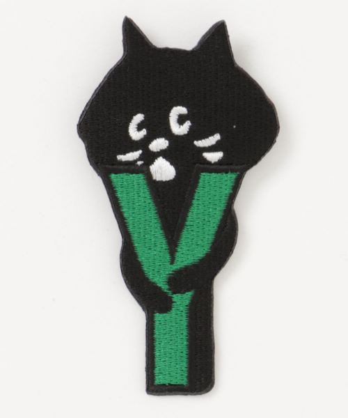 Ne-net にゃー　マスコット　刺繍バッジ にゃー（ニャー）の「(L)アルファベットにゃーワッペン（バッジ