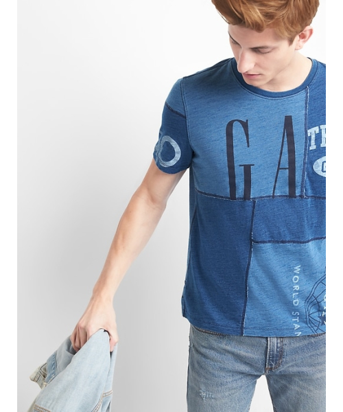 GAP（ギャップ）の「Gap ロゴリミックス 半袖クルーネックTシャツ（Tシャツ/カットソー・メンズ・インディゴブルー/ホワイト系その他・XS/XL/S/M/L）」の5枚目の写真
