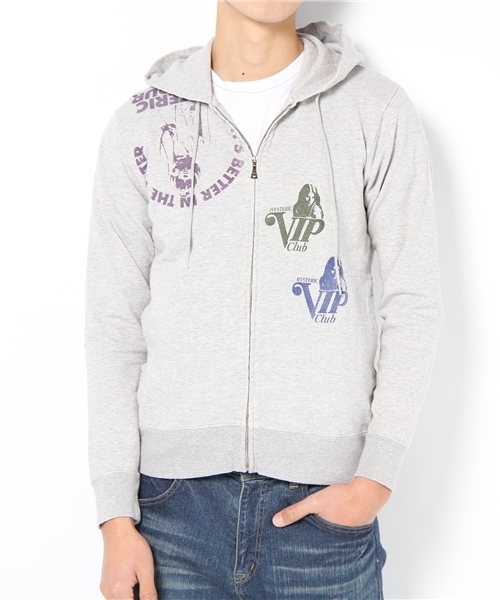 HYSTERIC GLAMOUR（ヒステリックグラマー）の「SCRATCH pt PK（パーカー・メンズ・ホワイト/トップグレー/ブラック・SMALL/MEDIUM/LARGE）」の3枚目の写真