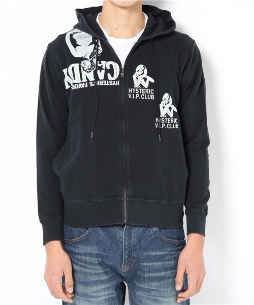 HYSTERIC GLAMOUR（ヒステリックグラマー）の「SCRATCH pt PK（パーカー・メンズ・ホワイト/トップグレー/ブラック・SMALL/MEDIUM/LARGE）」の4枚目の写真