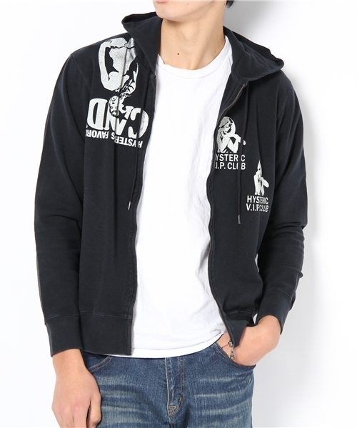 HYSTERIC GLAMOUR（ヒステリックグラマー）の「SCRATCH pt PK（パーカー・メンズ・ホワイト/トップグレー/ブラック・SMALL/MEDIUM/LARGE）」の7枚目の写真