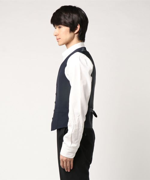 SHIPS（シップス）の「SD: 『LORO PIANA』メランジ ソリッド ベスト(ネイビー)（ベスト・メンズ・ネイビー・LARGE/MEDIUM/SMALL/X-LARGE）」の2枚目の写真