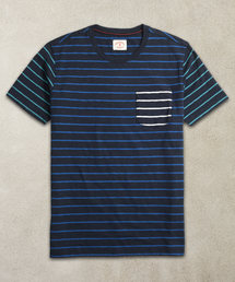 BROOKS BROTHERS | Red Fleece コットン スラブジャージー ストライプ ファンTシャツ(Tシャツ/カットソー)