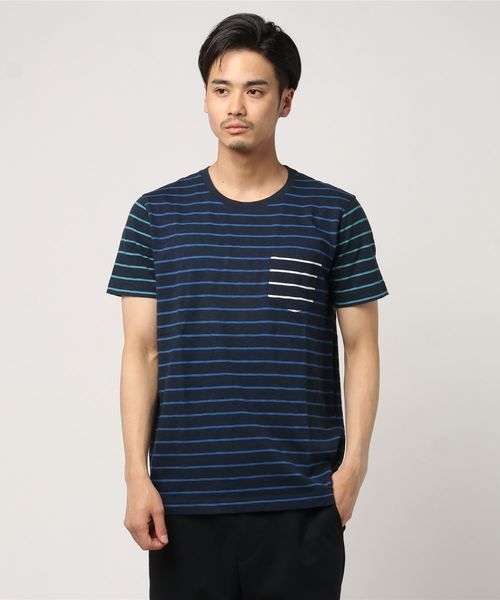 BROOKS BROTHERS（ブルックスブラザーズ）の「Red Fleece コットン スラブジャージー ストライプ ファンTシャツ（Tシャツ/カットソー・メンズ・ネイビー・X-SMALL/LARGE/SMALL/MEDIUM）」の5枚目の写真