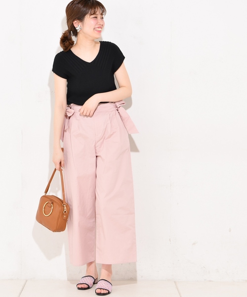 natural couture(ナチュラルクチュール)の「サイドリボンチノパンツ(その他パンツ・レディース・ベージュ/ネイビー/インディゴブルー/ピンク・FREE)」の9枚目の写真