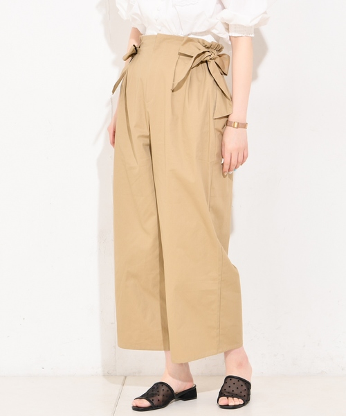 natural couture(ナチュラルクチュール)の「サイドリボンチノパンツ(その他パンツ・レディース・ベージュ/ネイビー/インディゴブルー/ピンク・FREE)」の8枚目の写真
