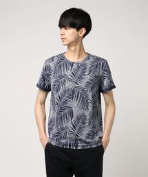 大人のリゾートTシャツ　リーフ柄