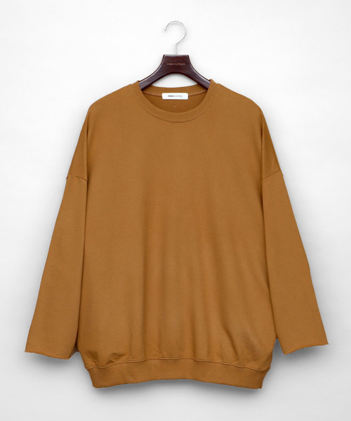 EMMA CLOTHES(エマクローズ)の「カットオフスリーブ ワイドプルオーバー/ビッグスウェット Long sleeve(スウェット)」|ベージュ系その他