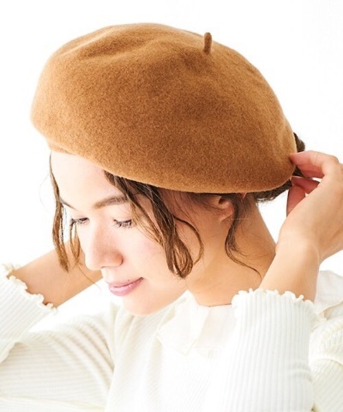 flower（フラワー）の「ラインウールベレー（ハンチング/ベレー帽・レディース・ブラック/ベージュ/ブラウン/グレー/レッド・FREE）」の4枚目の写真