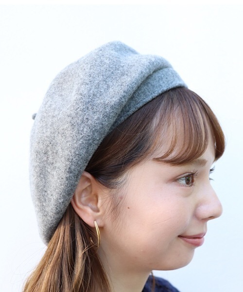 flower（フラワー）の「ラインウールベレー（ハンチング/ベレー帽・レディース・ブラック/ベージュ/ブラウン/グレー/レッド・FREE）」の8枚目の写真