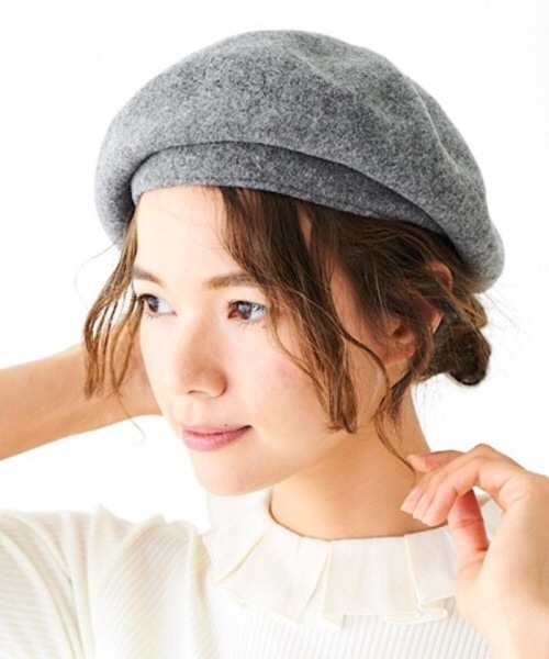 flower（フラワー）の「ラインウールベレー（ハンチング/ベレー帽・レディース・ブラック/ベージュ/ブラウン/グレー/レッド・FREE）」の11枚目の写真