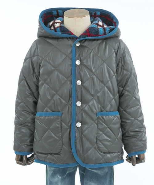 ANY（エニィ）の「【KIDS】ポリエステルシレー加工×裏ボアpt（ブルゾン・キッズ・ブラック系5/カーキ系/ブルー系/ピンク系/オレンジ系・80/90/100/110/120/130）」の3枚目の写真