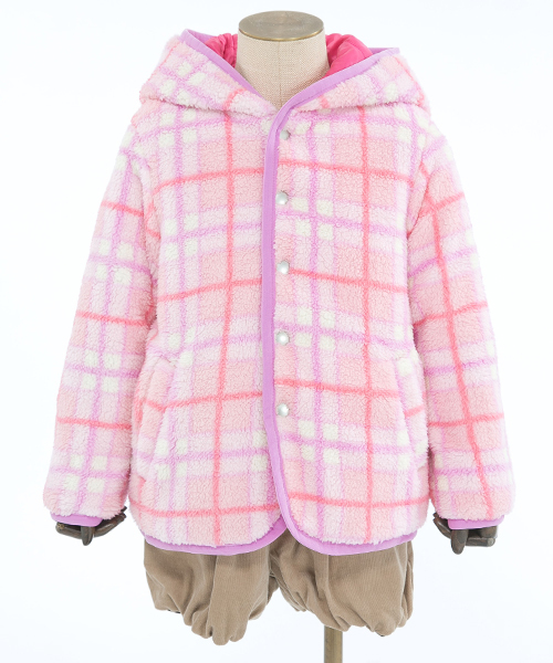 ANY（エニィ）の「【KIDS】ポリエステルシレー加工×裏ボアpt（ブルゾン・キッズ・ブラック系5/カーキ系/ブルー系/ピンク系/オレンジ系・80/90/100/110/120/130）」の11枚目の写真