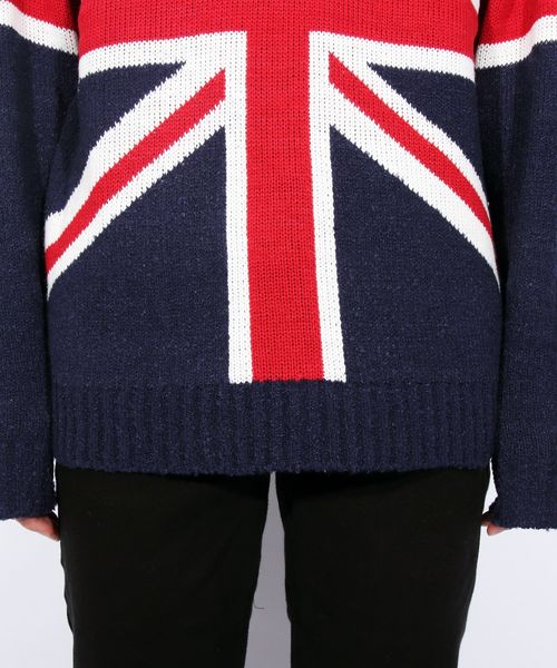 ８(eight)（エイト）の「ニットセーター ユニオンジャック 英国（ニット/セーター・メンズ・ブラック/ネイビー・MEDIUM/LARGE）」の8枚目の写真