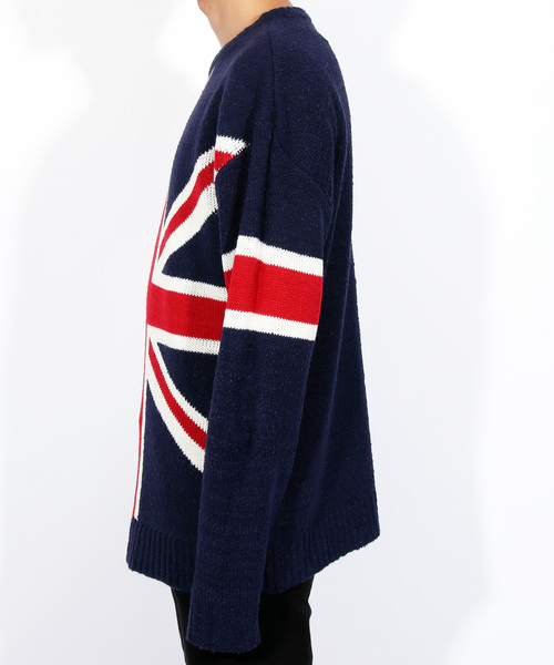 ８(eight)（エイト）の「ニットセーター ユニオンジャック 英国（ニット/セーター・メンズ・ブラック/ネイビー・MEDIUM/LARGE）」の10枚目の写真