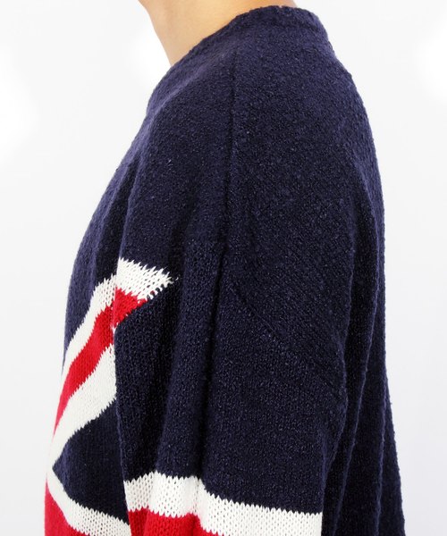 ８(eight)（エイト）の「ニットセーター ユニオンジャック 英国（ニット/セーター・メンズ・ブラック/ネイビー・MEDIUM/LARGE）」の11枚目の写真