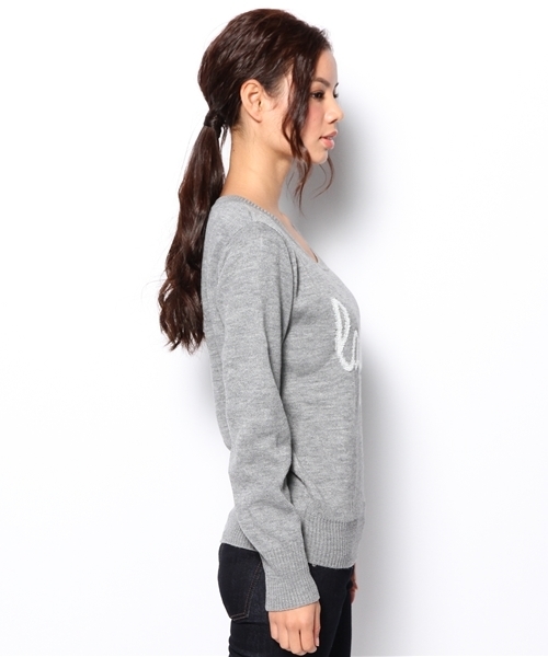 laule'a sunny side store(ラウレアサニーサイドストア)の「lapuleロゴニット(ニット/セーター・レディース・オフホワイト/グレー/ネイビー・FREE)」の5枚目の写真