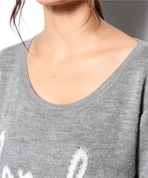 laule'a sunny side store(ラウレアサニーサイドストア)の「lapuleロゴニット(ニット/セーター・レディース・オフホワイト/グレー/ネイビー・FREE)」の7枚目の写真
