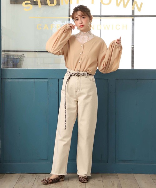 one after another NICE CLAUP(ワンアフターアナザーナイスクラップ)の「レース&レオパードバレエシューズ(バレエシューズ・レディース・アイボリー/モカ/レオパード・SMALL/MEDIUM/LARGE)」の7枚目の写真