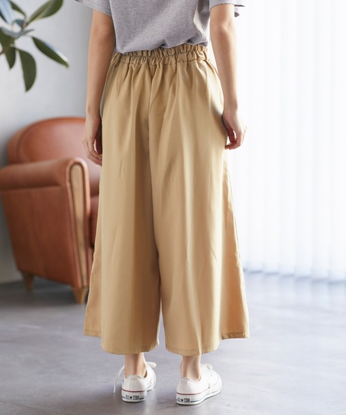 セール】タック入りウエストゴム ロングガウチョパンツ（その他パンツ