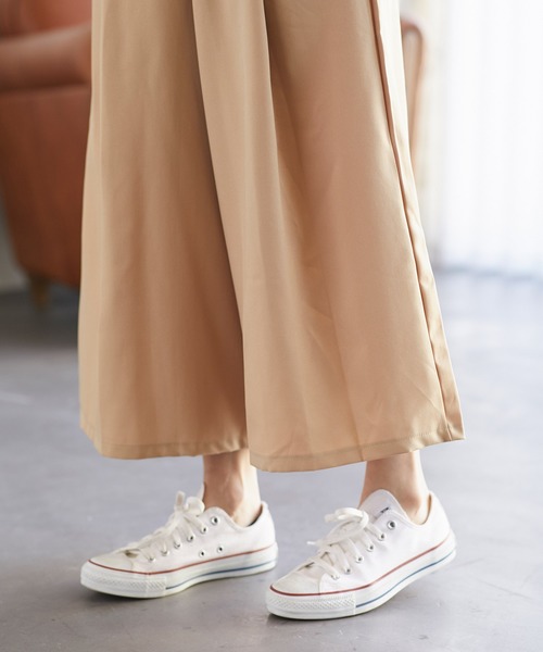 セール】タック入りウエストゴム ロングガウチョパンツ（その他パンツ