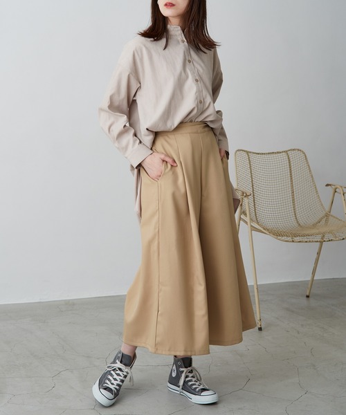 セール】タック入りウエストゴム ロングガウチョパンツ（その他パンツ