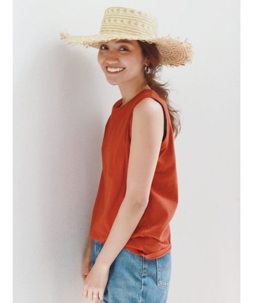 Ungrid(アングリッド)の「カラータンクトップ(タンクトップ・レディース・オフホワイト/チャコールグレー/オレンジ/イエロー/パープル/ブルー・FREE)」の6枚目の写真