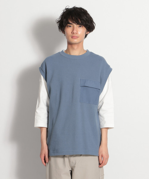 niko and...（ニコアンド）の「クルーネックベスト（ベスト・メンズ・キャメル/ライトブルー/ネイビー・MEDIUM/LARGE）」の15枚目の写真