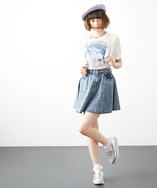 WEGO（ウィゴー）の「WEGO/プリズムサスペンダー（サスペンダー・レディース・ホワイト/サックスブルー/パープル/ピンク・FREE）」の7枚目の写真