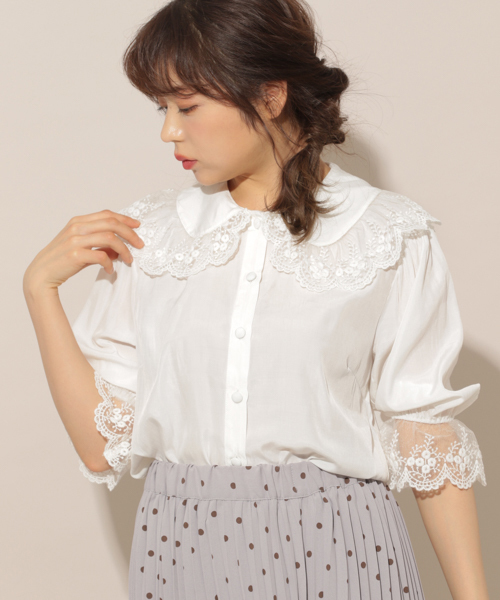 apres jour（アプレジュール）の「スカラップレース襟ブラウス【ZOZOTOWN限定アイテム】（シャツ/ブラウス・レディース・ブラック/オフホワイト/ブルー/ラベンダー・フリー）」の9枚目の写真