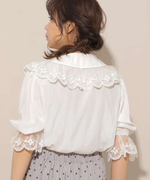 apres jour（アプレジュール）の「スカラップレース襟ブラウス【ZOZOTOWN限定アイテム】（シャツ/ブラウス・レディース・ブラック/オフホワイト/ブルー/ラベンダー・フリー）」の11枚目の写真