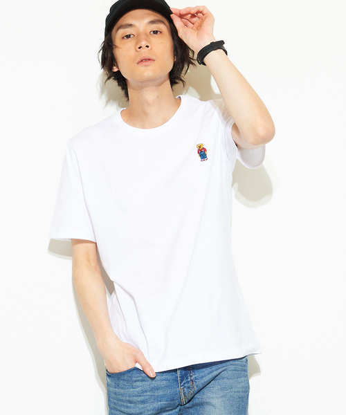 WEGO（ウィゴー）の「WEGO/ベアワンポイント刺繍Tシャツ（Tシャツ/カットソー・メンズ・ネイビー/ベージュ/ホワイト/ホワイト系その他/その他2/その他1・LARGE/MEDIUM/SMALL）」の5枚目の写真