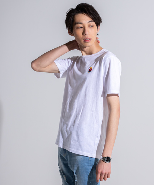 WEGO（ウィゴー）の「WEGO/ベアワンポイント刺繍Tシャツ（Tシャツ/カットソー・メンズ・ネイビー/ベージュ/ホワイト/ホワイト系その他/その他2/その他1・LARGE/MEDIUM/SMALL）」の11枚目の写真