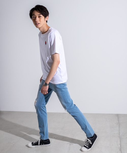 WEGO（ウィゴー）の「WEGO/ベアワンポイント刺繍Tシャツ（Tシャツ/カットソー・メンズ・ネイビー/ベージュ/ホワイト/ホワイト系その他/その他2/その他1・LARGE/MEDIUM/SMALL）」の13枚目の写真